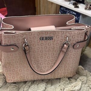GUESS Pink Monogram Tote